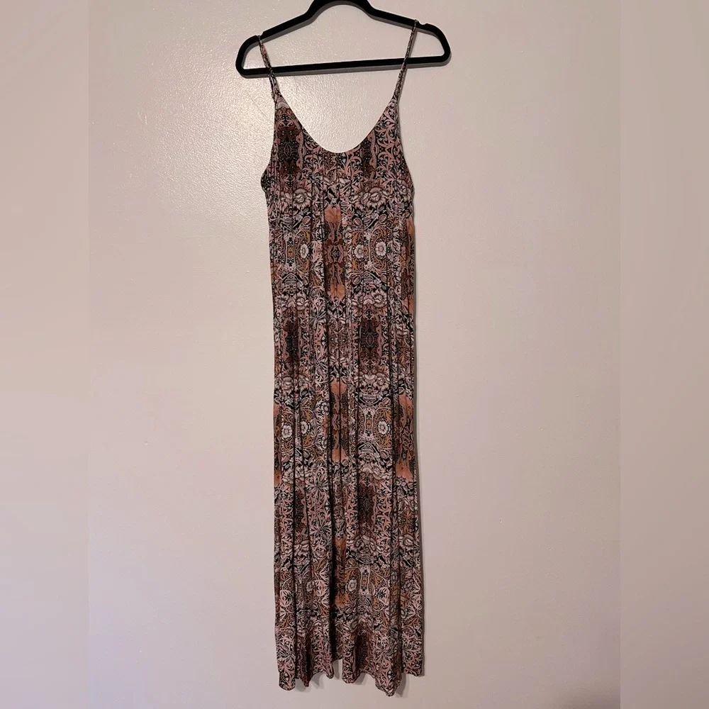 Rachel Zoe Boho Paisley Autumn Floral Maxi Dress Size Medium - Picture 1 of 5